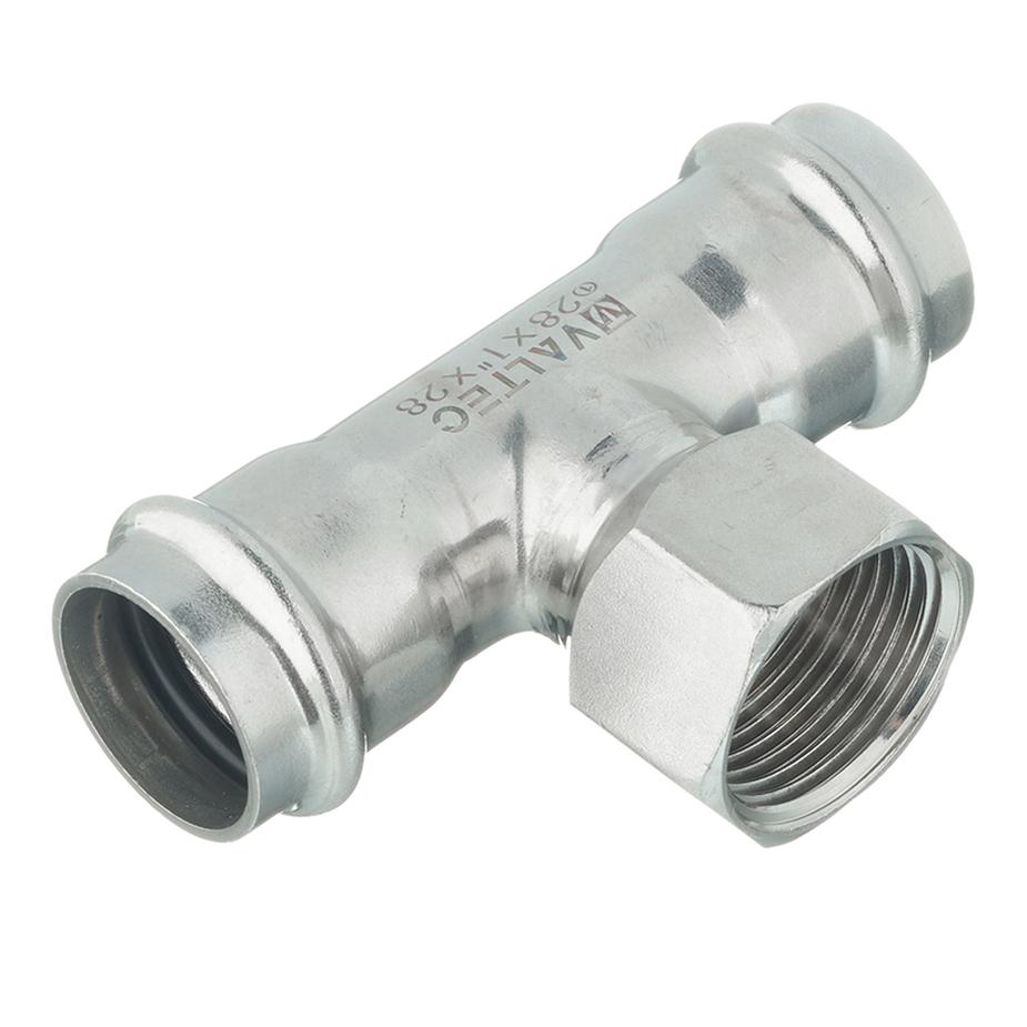 Тройник VALTEC (VTi.932.I.280628) 28 мм х 1 ВР(г) х 28 мм нержавеющая сталь Тройник VALTEC (VTi.932.I.280628) 28 мм х 1 ВР(г) х 28 мм нержавеющая сталь