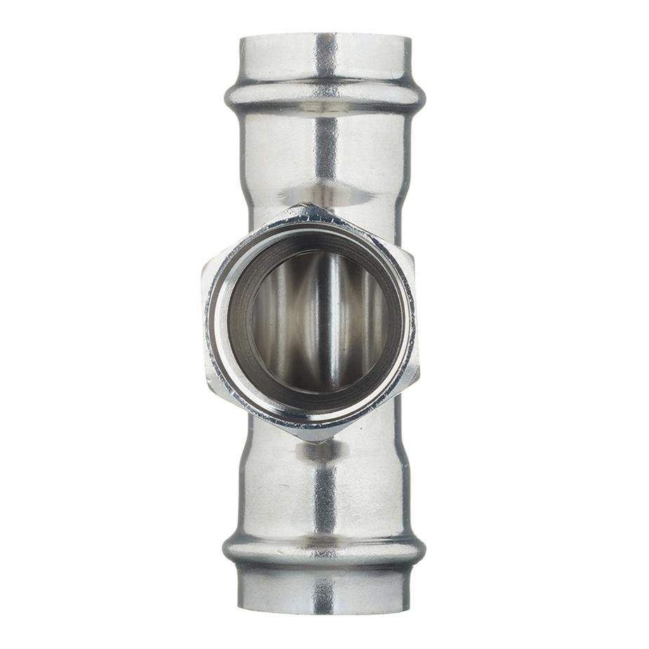 Тройник VALTEC (VTi.932.I.280628) 28 мм х 1 ВР(г) х 28 мм нержавеющая сталь Тройник VALTEC (VTi.932.I.280628) 28 мм х 1 ВР(г) х 28 мм нержавеющая сталь