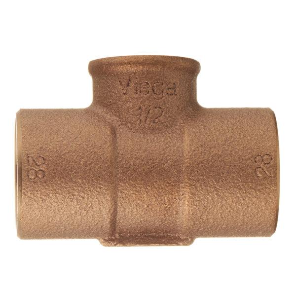 Тройник Viega под внутреннюю пайку 28 мм х 1/2 ВР(г) х 28 мм медный
