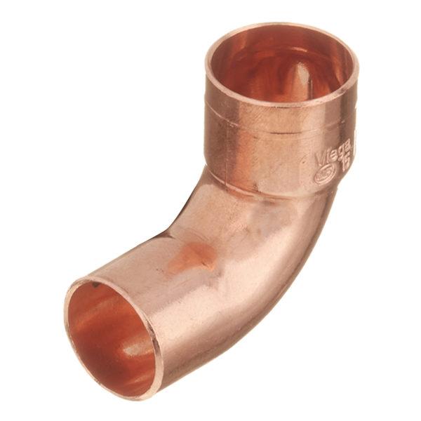 Угол однораструбный Viega под наружную/внутреннюю пайку 15 мм 90° медный