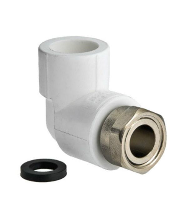 Угол полипропиленовый VALTEC (VTp.758.0.02004) 20 мм х 1/2 ВР(г) с накидной гайкой