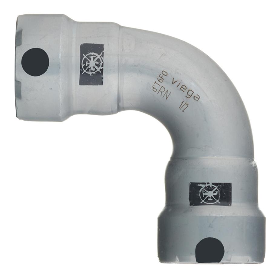 Угол Viega Megapress SC-Contur (694517) 90° 1/2 DN15 пресс нелегированная оцинкованная сталь Угол Viega Megapress SC-Contur (694517) 90° 1/2 DN15 пресс нелегированная оцинкованная сталь