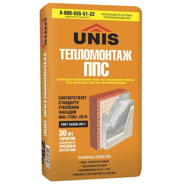 Клей для крепления плит из пенополистерола Unis Тепломонтаж ППС 25 кг Клей для крепления плит из пенополистерола Unis Тепломонтаж ППС 25 кг