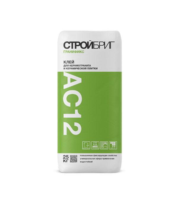 Клей для плитки Стройбриг Гранификс АС12 серый (класс С0) 25 кг Клей для плитки Стройбриг Гранификс АС12 серый (класс С0) 25 кг