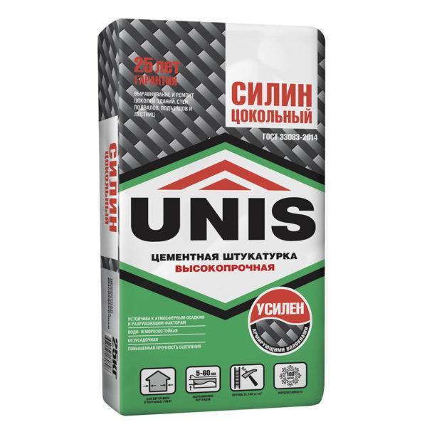 Штукатурка цементная Unis Силин Цокольный 25 кг Штукатурка цементная Unis Силин Цокольный 25 кг